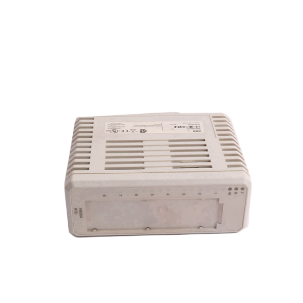 ABB AI830A analog input module – front view with terminal connections and part labeling.