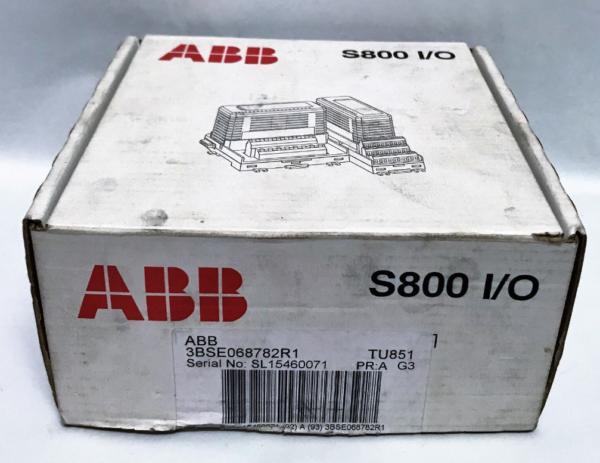 ABB TU851 Extended Module Termination Unit with robust connectors and reliable interface for industrial automation.