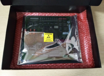 Front and angled view of the ABB 3BHE003855R0001 UNS2882A Interface Board used in industrial automation systems.