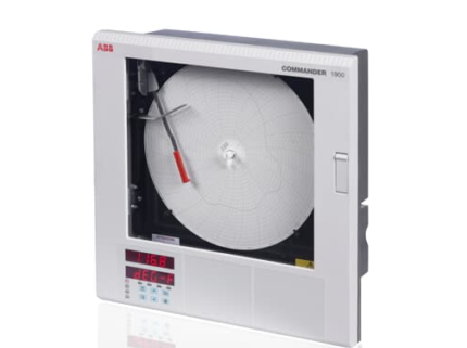 ABB COMMANDER 1900 Circular Chart Recorder – high-precision industrial recorder for temperature, pressure, and flow data.