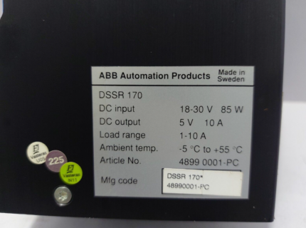 ABB DSSR170 48990001-PC Voltage Regulator Unit for industrial voltage control and system stability.