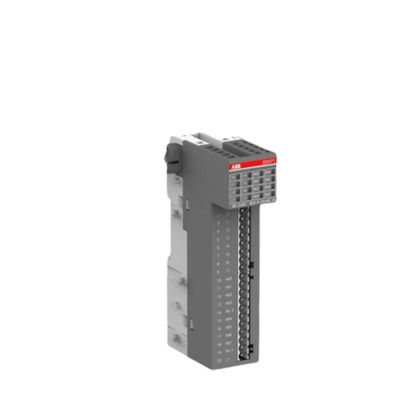 ABB DX571 digital output module – industrial automation component with output terminals and compact layout.