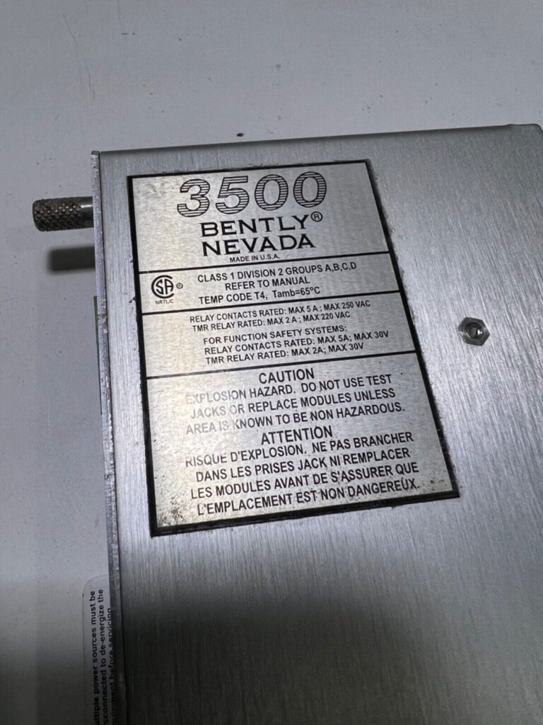 Bently Nevada 3500/22 146031-01 Transient Data Interface I/O Module – Accurate Monitoring & Data Acquisition for Industrial Automation