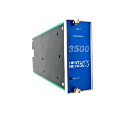Bently Nevada 3500/15 High Voltage DC Power Supply – half-height high-voltage power module for 3500 Series racks.