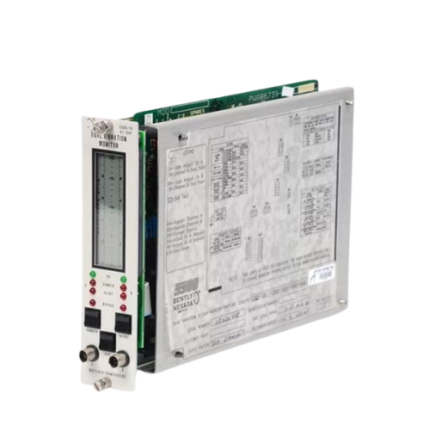 Bently Nevada 3300/61-03-01-01-00-00-00 vibration and displacement monitor for rotating machinery.
