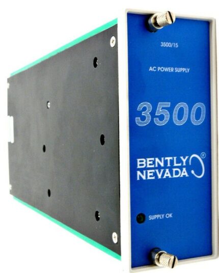 Bently Nevada 3500/15-02-02-00 power supply module for reliable DC power in 3500 monitoring systems.