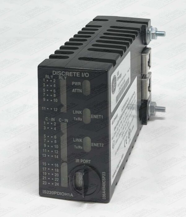 GE IS220PAOCH1A REV D Analog Output Module – Front view with terminal connectors and status indicators
