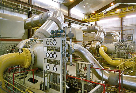 Bently Nevada condition monitoring system installed on industrial gas turbine compressor train in a power plant